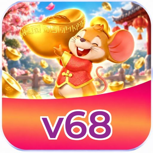 Interface da plataforma v68 mostrando slots populares e bônus de boas-vindas